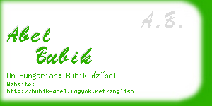 abel bubik business card